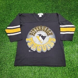 Vintage 1993 Pittsburgh-Penguins Shirt Large 21x26 Black